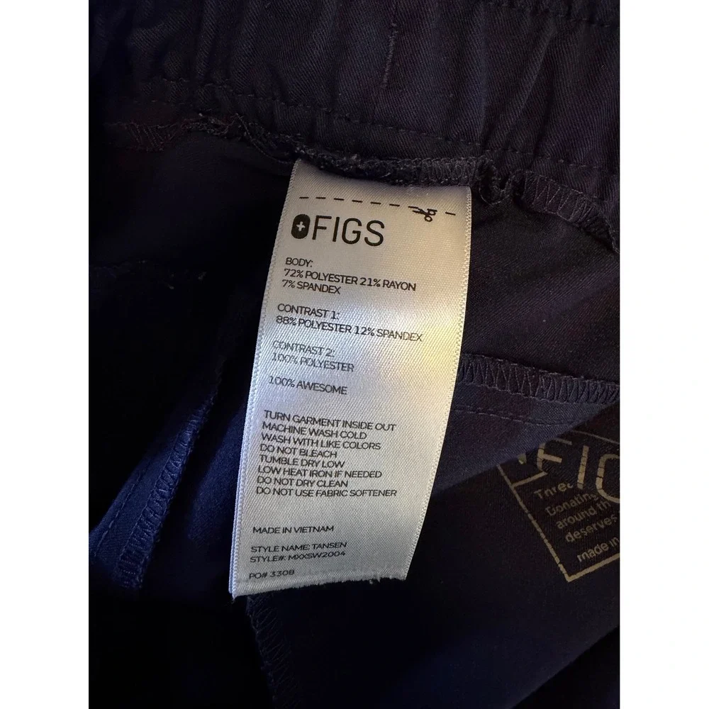 Figs Tansen Scrub Pants Mens Large Navy Blue Jogger Technical Tapered Leg Medic